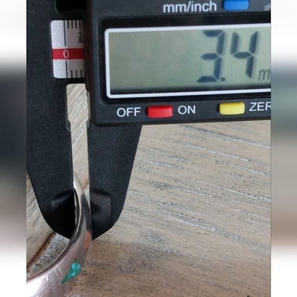 Signed Native American Sterling Inlay Cuff CJ (Charlie John) - Picture 12 of 15